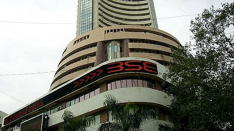A view of the Bombay Stock Exchange (BSE) in Dalal Street, Mumbai.
