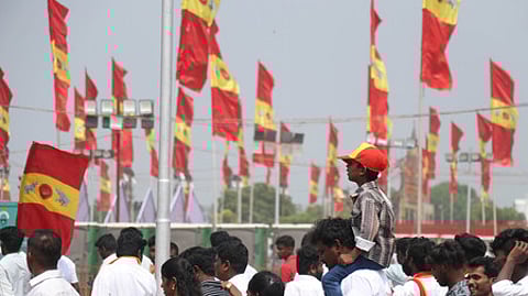 Image of TVK flags used for representational purposes only.