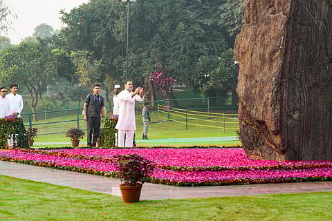 Leader of the Opposition in the Lok Sabha, Rahul Gandhi, paid floral tributes to Indira Gandhi at the Shakti Sthal and also visited her memorial at 1, Safdarjung Road.