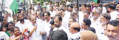 KPCC president K Sudhakaran inaugurates Congress collectorate march on Friday