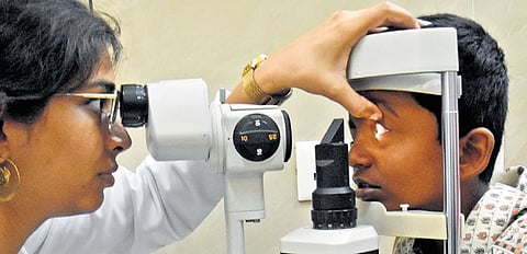 An eye doctor examines a child in Bengaluru. (Representative Image).