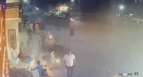 CCTV footage of the accident which took place on Friday.