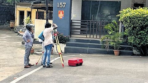 In pursuance of a directive given at the meeting, the Roads & Building department engineers visited the New MLA Quarters along with their survey teams.