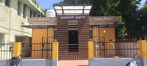 The newly constructed public toilet at the place belong to the Pollachi Government Hospital