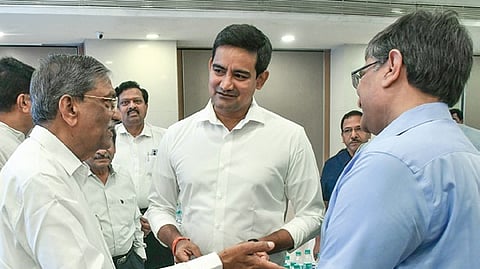 Minister K Srinivas at a curtain-raiser event of AP Chambers