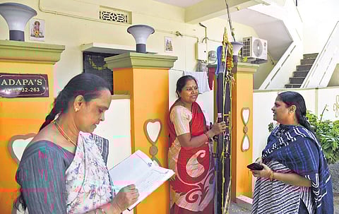 Image of conducting household survey used for representational purpose.