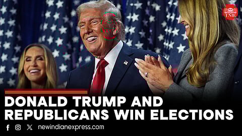 Supporters of former President Donald Trump with signs and t-shirts that read "Blacks for Trump" gather near the E. Barrett Prettyman U.S. Federal Courthouse, Aug. 3, 2023, in Washington.