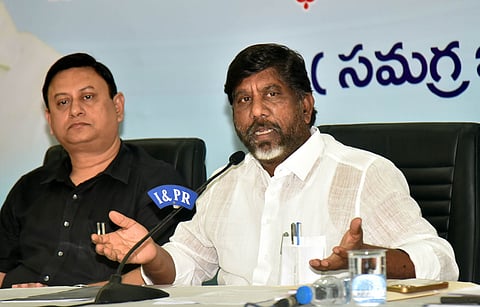 DY CM Mallu Bhatti Vikramarka addressing media at Praja Bhavan in Hyderabad
