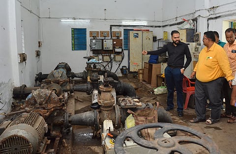 The motor pumps at TWAD's main pumping station in Nagapattinam
