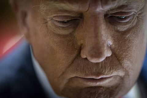 Donald Trump speaks during a news conference held at Trump Tower, Sept., 6, 2024 in New York.