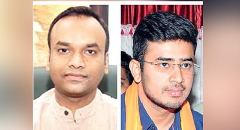 Priyank Kharge (left) and Tejasvi Surya