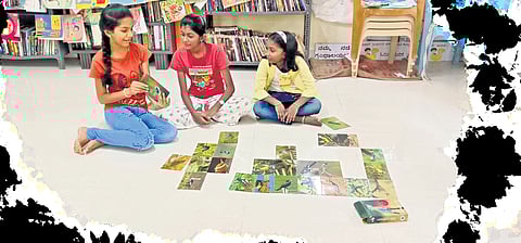Children take part in Arivu Kendra’s bird session, in Udupi district