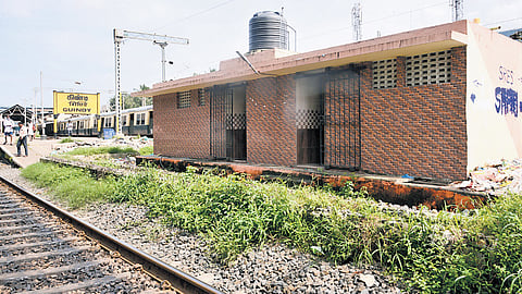 A visit to the sole toilet at Guindy suburban railway station reveals a sorry state of affairs