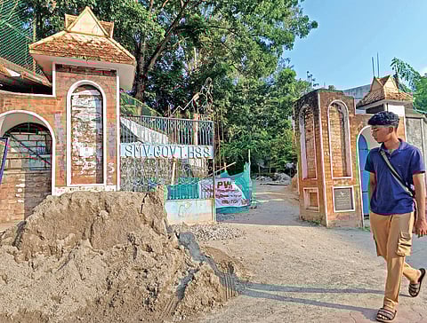 The main gate of SMV High School in Thiruvananthapuram which was relocated recently