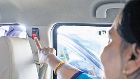 Panic button inside a cab