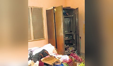 Items lying scattered in the room after the theft