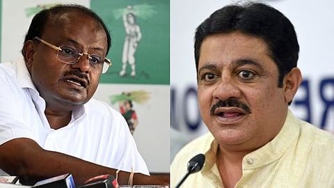 Union Minister H D Kumaraswamy (L) , Karnataka Minister B Z Zameer Ahmed Khan (R)