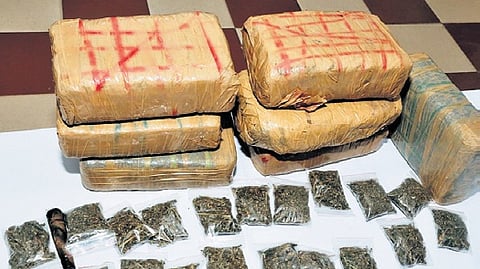 Guntur police arrested 25 people for illegal peddling and consumption of ganja and 7.5 kgs of ganja was seized.