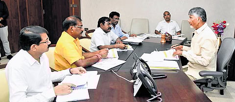 CM Naidu at the review meeting on irrigation