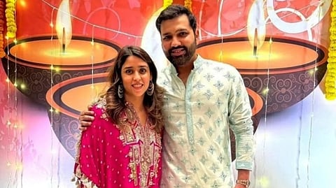 Rohit Sharma (R) and his wife Ritika Sajdeh have been blessed with a baby boy