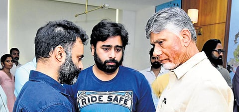 Chief Minister N Chandrababu Naidu with his brothers family