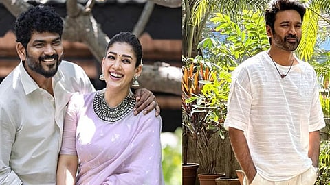 Director Vignesh Shivan with his wife, 'Lady Superstar' Nayanthara; Actor-filmmaker Dhanush