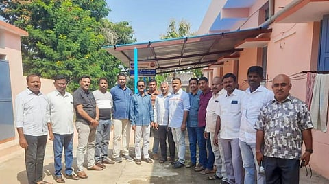 AR constables working in the security wing in the police department constructed a shed by spending Rs.50000 at the Government deaf and Dumb school.