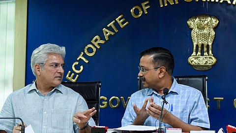 Kailash Gahlot with AAP supremo Arvind Kejriwal