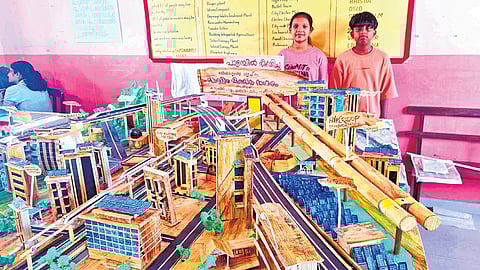 The ‘sustainable green city’ model by Abhinav Soorya and Alvina Vijilish of Higher Secondary School, Perambra in Kozhikode, was displayed at the Social Science Fair at St Joseph’s HSS in Alappuzha.