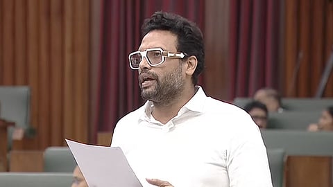 Minister TG Bharat during assembly session.