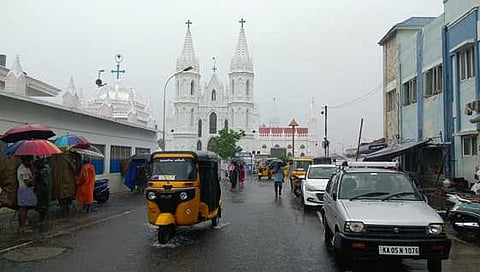 Heavy Rains pouring in Velankanni in 2024.