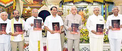 Governor Abdul Nazeer taking part in the 99th birth anniversary fete of Sai Baba