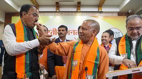 UP CM Yogi Adityanath with Deputy Chief Minister Keshav Prasad Maurya.