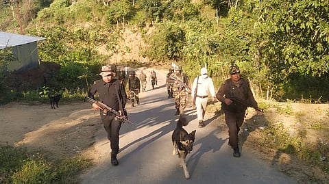 Security personnel in the vulnerable areas of the hill and valley districts of Manipur.