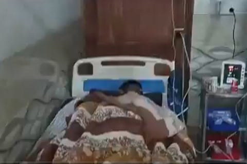 Security personnel patrol the violence-hit area a day after clashes and stone pelting incidents over the survey of the Jama mosque, in Sambhal, Monday.