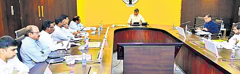 CM Chandrababu Naidu held a review meeting with energy department officials on Monday.