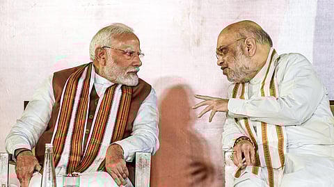 Prime Minister Narendra Modi with Union Home Minister Amit Shah.