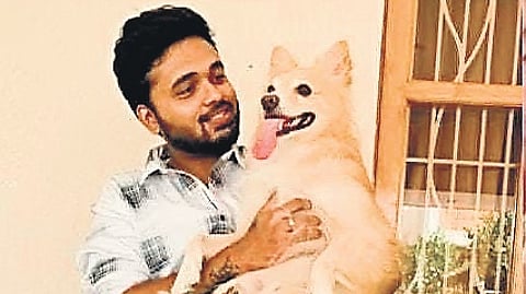 Sarath with his pet
