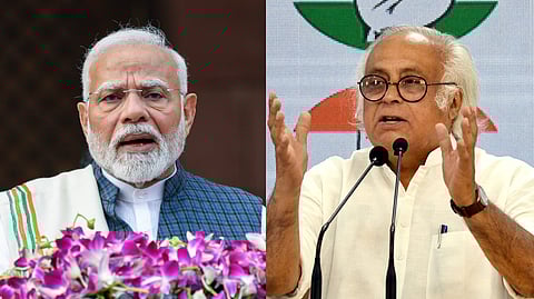 Prime Minister Narendra Modi (L), Congress leader Jairam Ramesh ( R)