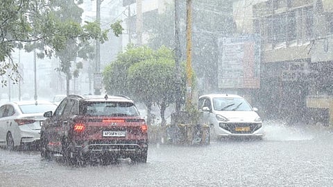 By 5 pm on Tuesday, heavy rainfall was recorded in Srikakulam district
