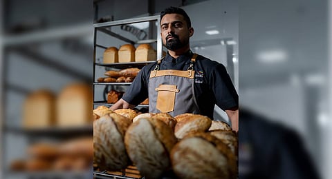 Avin Thaliath at his bake house.