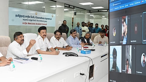 Tamil Nadu Chief Minister reviews precautionary measures and relief works ahead of Cyclone Fengal's landfall, Saturday, Nov. 30, 2024.