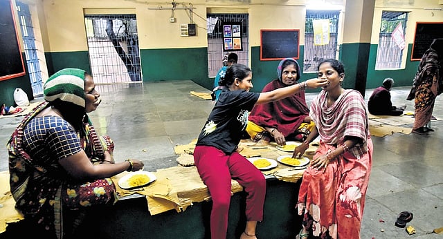 Residents of Muthamil Nagar were shifted to a relief camp after their homes got flooded.