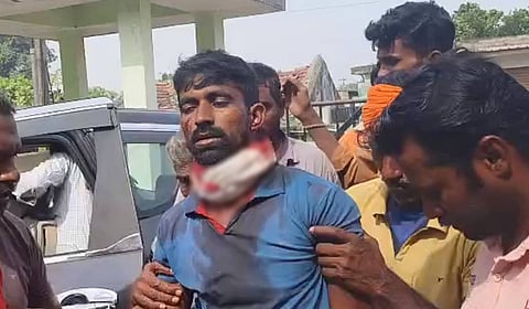 Suresh's neck was severely injured in the tiger attack, and his fellow farmers rushed him to the nearby hospital for treatment.