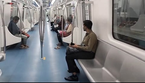 Commuters on the opening day of the launch of the Madavara Line.