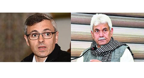 Jammu and Kashmir Chief Minister Omar Abdullah and Lt Governor Manoj Sinha