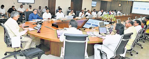 Chief Minister N Chandrababu Naidu chairs the State Cabinet meeting on Tuesday