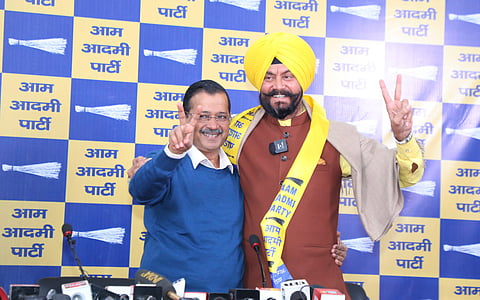 AAP chief Arvind Kejriwal with Jitender Singh Shunty