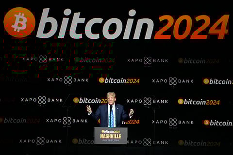 US President-elect Donald Trump speaks at the Bitcoin 2024 Conference in July.