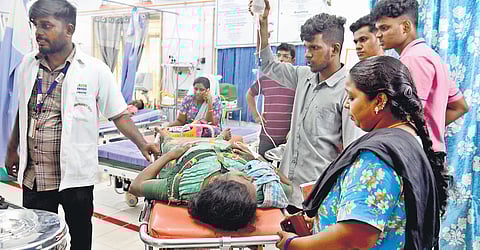 Two residents died and 33 others admitted to Chromepet GH due to suspected water contamination at Pallavaram in Chennai on Thursday